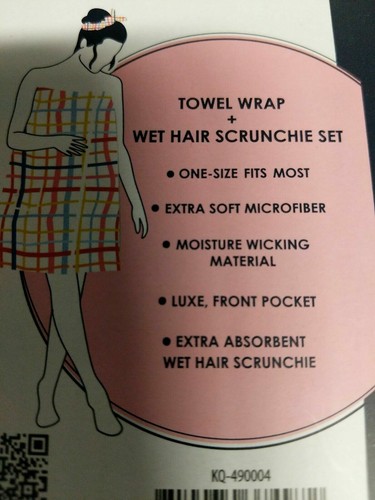 Microfiber Towel Body Wrap & Hair Scrunchie set Beach Bath Pool Shower Robe - Picture 34 of 36
