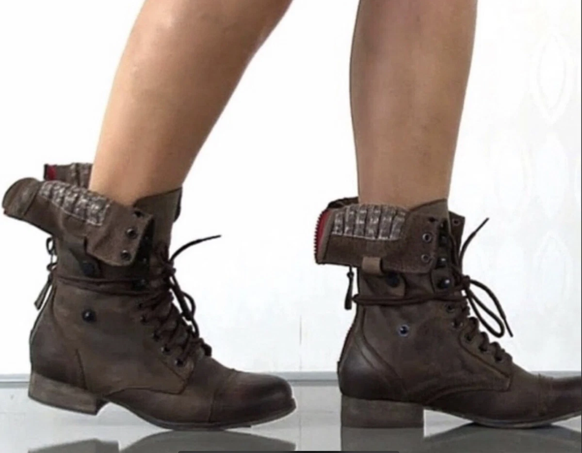 Steve madden fold over combat boots deals