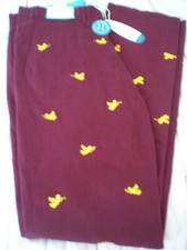 Castaway Nantucket Emb. Gold Angels Stretch Harbor Pants, NWT - 35xUF or 36xUF