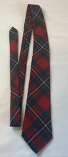 VERY NICE INGLES BUCHAN 100 WOOL TARTAN PLAID NECK TIE 58" RED/GREEN EUC L