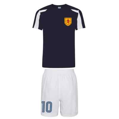 Personalisiertes Kinder Fußballtrikot und Shorts im Schottland-Stil Heim