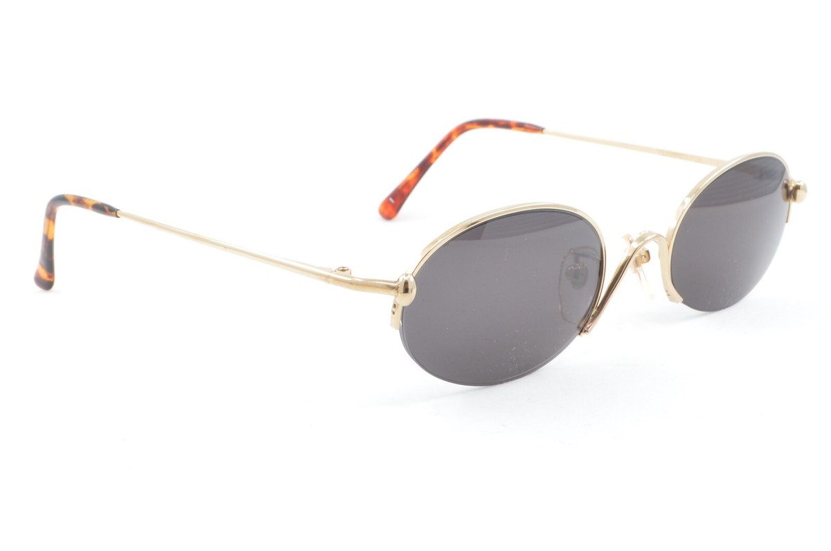 New Authentic Alain Delon 2990 1 Rare 80s Vintage Gold Metal Half