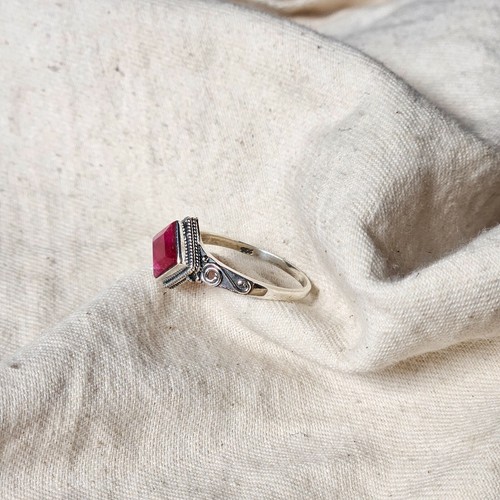 Ruby gemstones 925 Sterling Silver ring silver jewelry collection for women - Picture 4 of 7