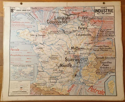 Carte Scolaire  HATIER-Vidal Lablache Cartonnée - FRANCE - 122x102 cm - Photo 1/2