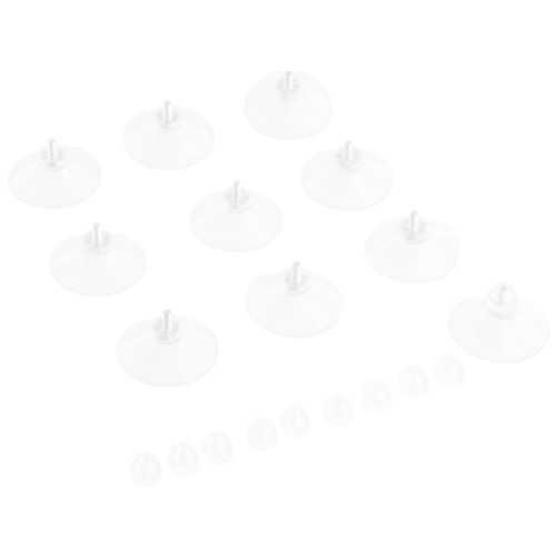 10pc Clear 41mm Thumb Screw Clear Suction Cups White Nut Rubber Casement-Suckers - Picture 10 of 24