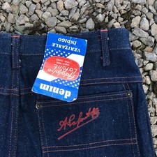 Vintage deadstock 70s Adolphe Lafont heavy denim work shorts