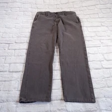 Dockers Smart Flex Gray Flat Front Straight Fit Khakis Chinos Mens Pants 36x30