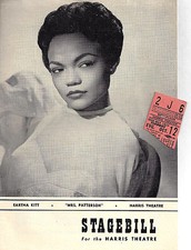 Eartha Kitt "MRS. PATTERSON" Avon Long 1954 Chicago Tryout Playbill and Ticket