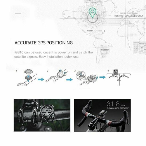 IGPSPORT Cycling GPS Waterproof GPS Ant+ Wireless Computer Bracket IGS10 Black - Picture 2 of 20