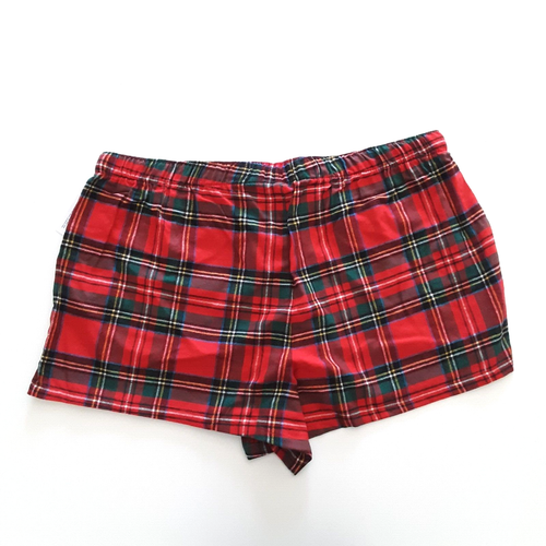 Old Navy Womens 2X Flannel Pajama Lounge Sleep Shorts Red Tartan Plaid Boxers - Picture 5 of 11