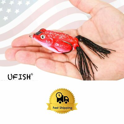 UFISH Frog Lures Lot 10pc Bass Frog Lures Soft  Rubber Frog Lure Top Water Bass