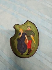 Vintage  Risque Man Grabbing Lady Butt Ashtray Double Side Cast Iron 