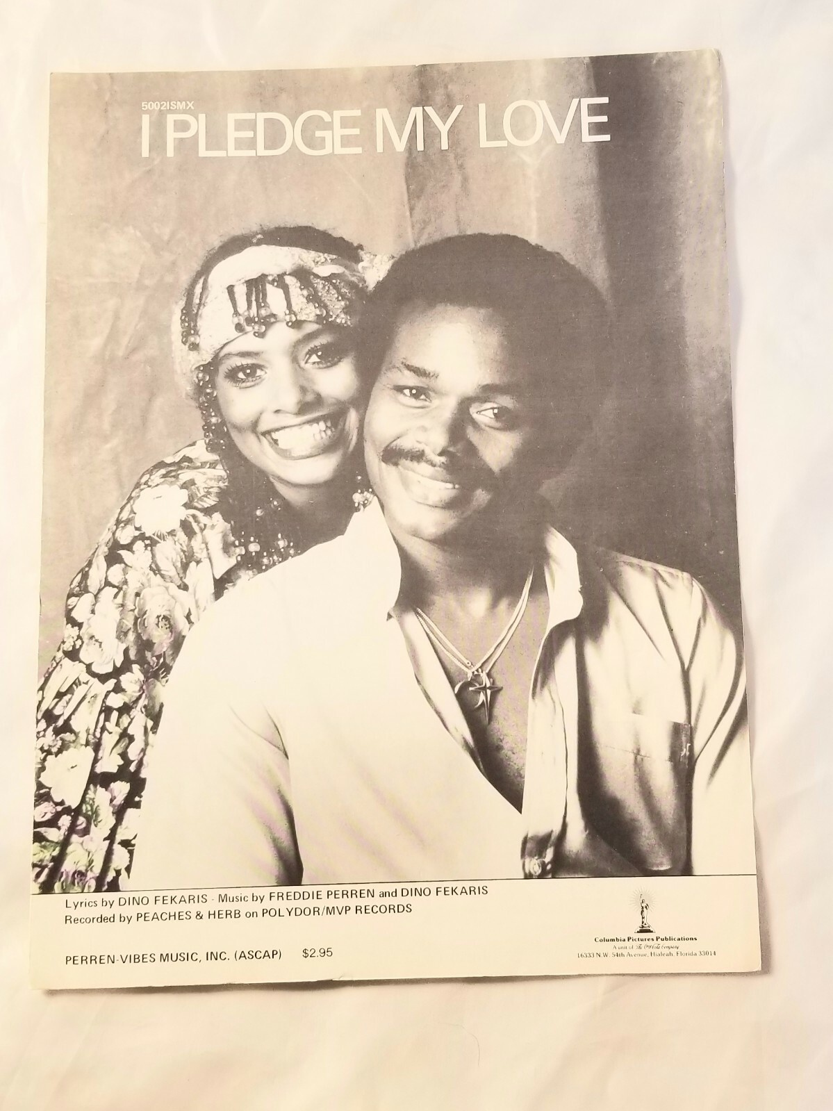 I PLEDGE MY LOVE Sheet Music Vintage 1980 Peaches And Herb Song R&B