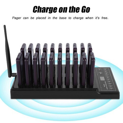 Wireless Restaurant 999CH Queuing Calling System:1*Transmitter+20*Coaster Pager - Photo 5/24