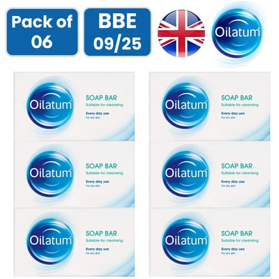 6x Oilatum Soap Bar Hydrating Cleanser for Eczema, Dry & Sensitive Skin BBE 9/25