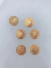1852 California Gold Token Octagon Indian Wreath 1853 1859 Souvenir Lot Of 6