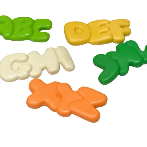 Lata de sopa de letras Fisher-Price 1987 vintage divertida con comida jugar comida - Imagen 2 de 5