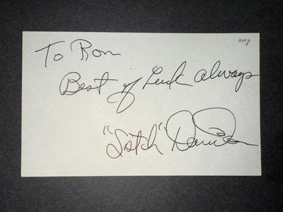 MLB Umpire: Satch Davidson, SIGNED 3x5 Card - Died 2010
