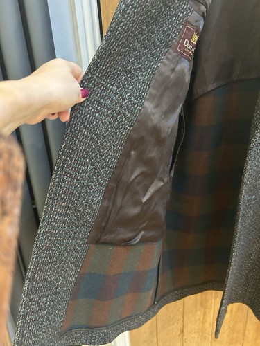 Original Vintage Dunn & Co Men’s Overcoat Sz Large, 100% Wool Grey/brown - Picture 9 of 10