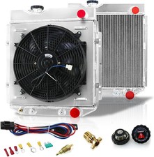 3/4 Row Core Aluminum Radiator 14" Fan Shroud Relay 1963-1966 Ford Mercury