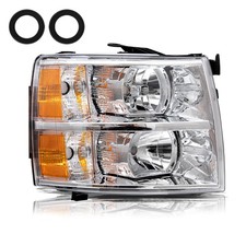 Headlight for 07-13 Silverado 1500 2500HD 3500HD Chrome Housing Right Passenger