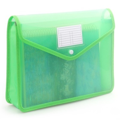 Plastic Expanding File Folder, Transparent envelopes with Letter/A4, Green