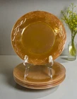 VTG Anchor Hocking Fire King PEACH LUSTRE 9" Luster Plates Laurel Leaf SET of 5
