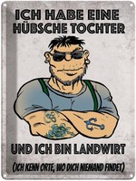 Blechschild 40X30 Cm Ich Habe Eine HüBsche Tochter Spruch Zitat Deko Geschenk Me