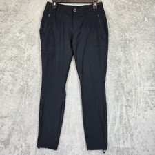 Columbia Pants Womens 6 Black Stretch Hiking Khakis Zip Pocket Drawstring Ankle