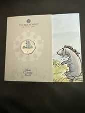 2022 UK Eeyore 50p Uncirculated Coloured Coin Limited Edition of 12,500