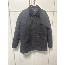 Wrangler Workwear Mens Black Canvas Barn Jacket Corduroy Collar Quilted Lined LG