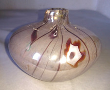 ANCIEN BEAU VASE SOLIFLOR BOULE EN VERRE de MURANO ITALIE fait main