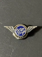 Vintage Sterling Silver Curtiss Wright Enamel Lapel Pin