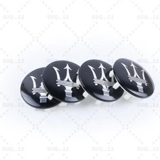 4pcs Set 56mm For Maserati Ghibli Wheel Center Caps Hub Cover Badge Black Silver