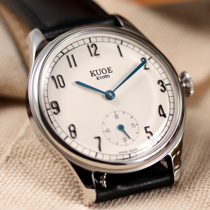 KUOE KYOTO OLD SMITH 90-001 Quartz Watch Black Band Cream Dial