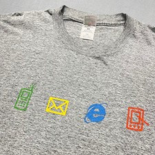 Vintage Microsoft Windows Powered T Shirt Mens XL Grey Fruit of the Loom Lofteez