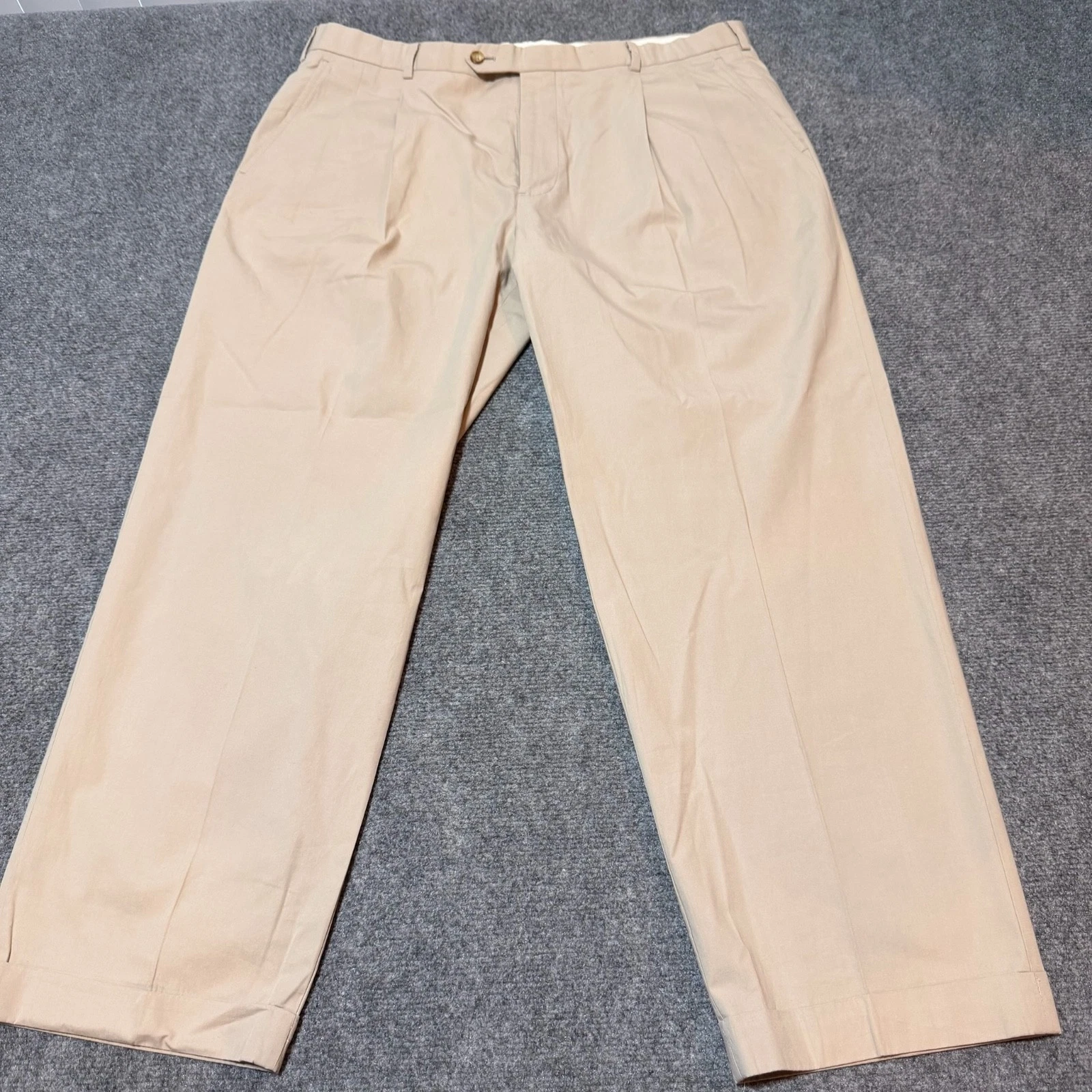 Brooks Brothers Pants Mens 44 Tan High Rise Pleated Hook Loop Lightweight Madiso