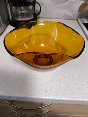 Vintage-Glasschale Anchor Hocking gefaltete Tri-Corner-Design Bernstein Schüssel