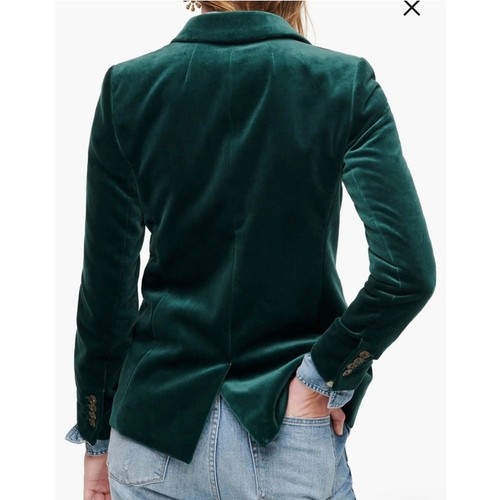 J. Crew Parke Velvet Blazer Size 20 Old Forest Green Classic Old Money J8978 - Picture 2 of 14
