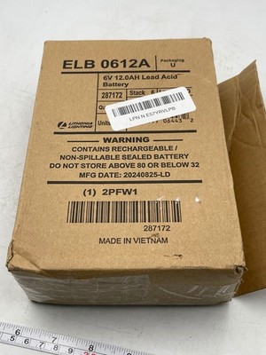 Lithonia Lighting 6V 12.0AH Lead Acid Battery ELB 0612A Sealed Rechargeable