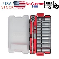 38-inch Drive Ratchet And Socket Set Sae And Metric 48 Pieces 38-inch Drive Ratchet And Socket Set Sae And Metric 48 Pieces
