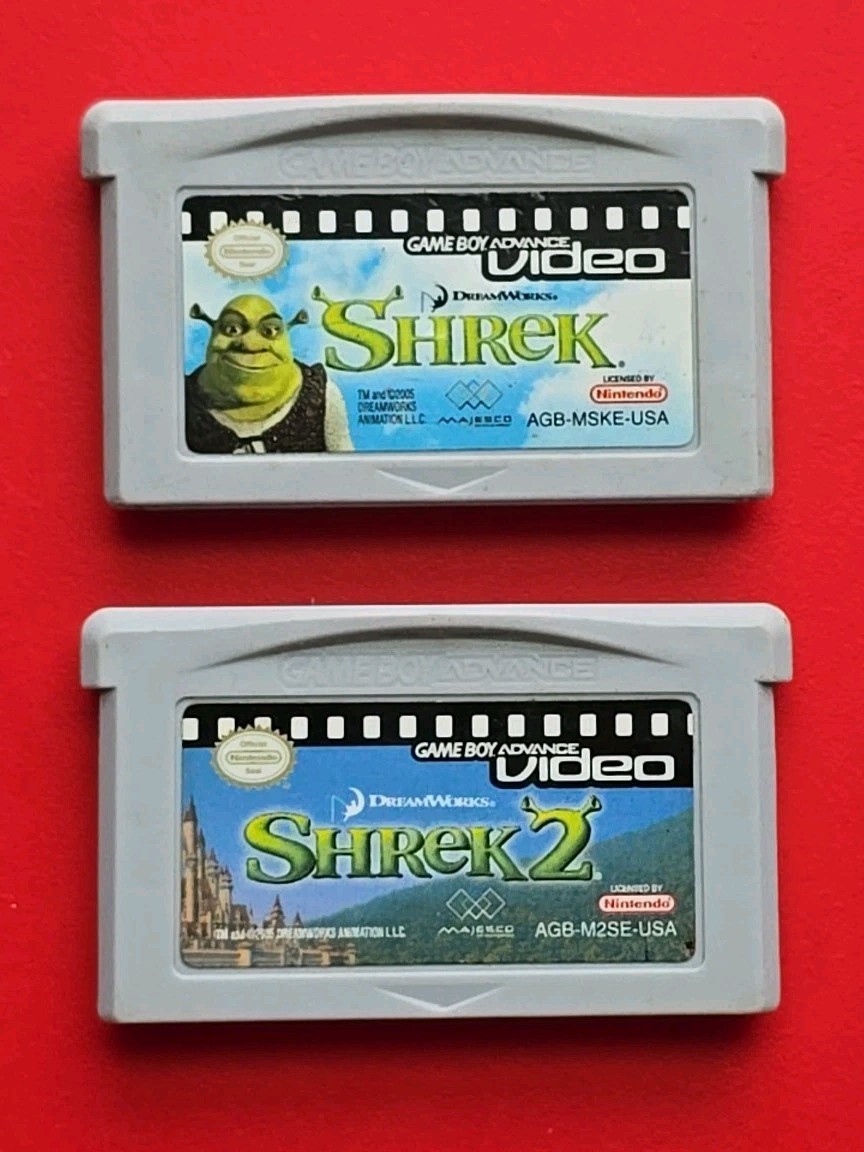 Game Boy Advance Video Shrek 1 2 Movies Nintendo GBA Authentic