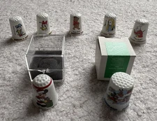 Disney Birchcroft Schmid Lot 7 Thimbles Mickey Mouse Daisy Donald Pooh Alice