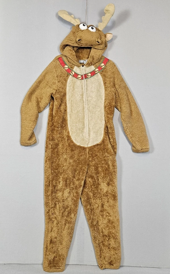 Pijama de Reno con Capucha Adulto Disfraz de Navidad Talla Mediana Brevemente Declarado Foto 2 de 4