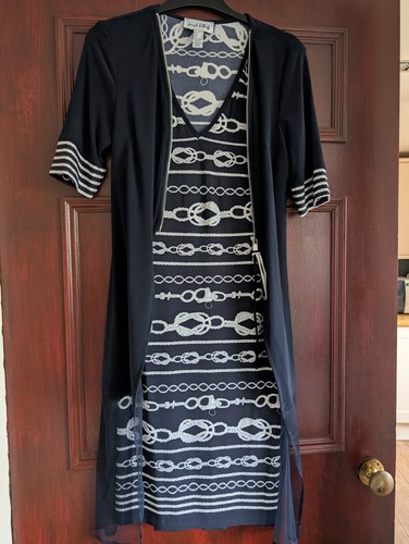 Gorgeous Joseph Ribkoff navy & white nautical print dress - Size 8/10 - Picture 3 of 5