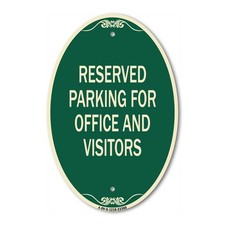 Parking Sign Reserved Parking for Office and Visitors 12" x 18" Aluminum Sign