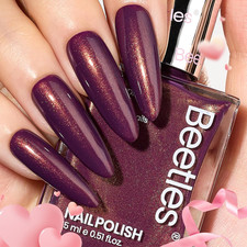 Beetles 1Pcs 15Ml Nail Polish,Burgundy Red Na...