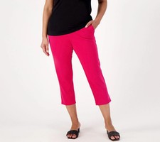 Susan Graver Regular LK Fusion Pull-On Crop Pant-Passion Pink-4X A590692 NEW