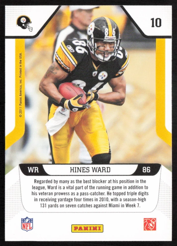 2011 Score Millennium Men Hines Ward #10 Pittsburgh Steelers - Image 2 of 2