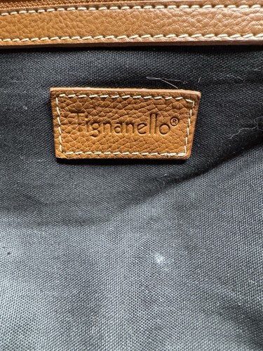 Bolso de Hombro Tignanello Cuero Tostado Ajustable Doble Asas Usado - Imagen 11 de 13
